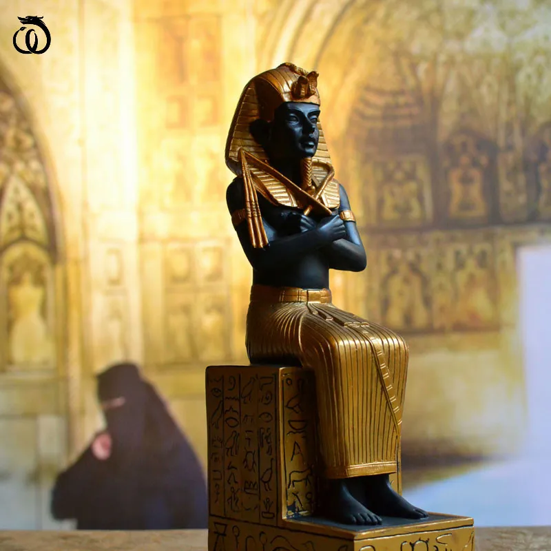 

Egyptian Pharaoh Pyramid Statue Mummy God Sculpture Ancient Egypt Figure Figurines Resin Craft Home Decor Accessories Souvenirs