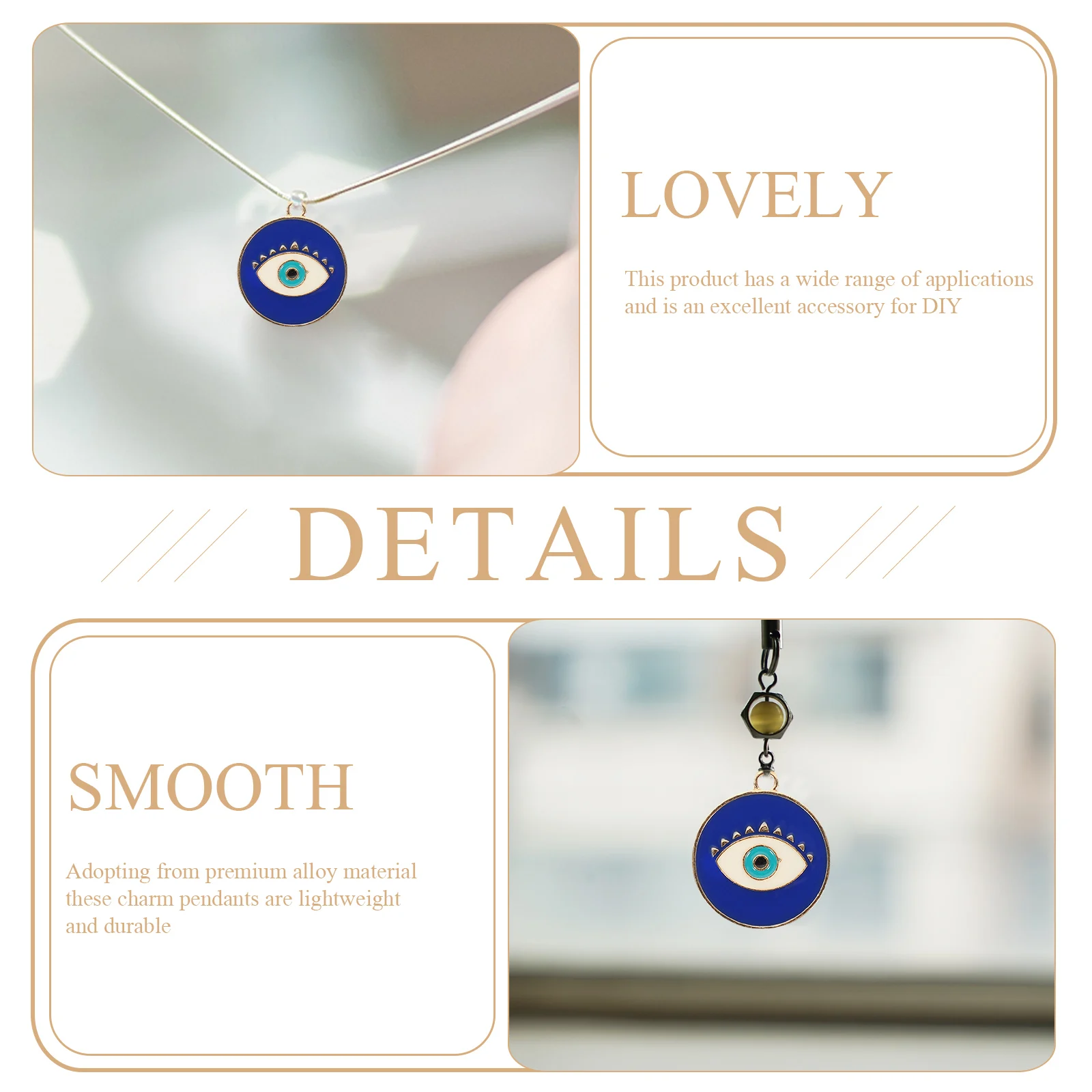 

Evil Eyes Alloy Charms Pendants DIY Necklace Earrings Accessories Jewelry Making Crafts Decor Elements Pendant