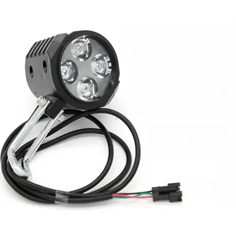12W 방수 2 in 1 경적 및 라이트 스위치 자전거 플래시 라이트 36V 48V 60V 전기 자전거 경적 라이트 전기 자전거 4 LED 헤드