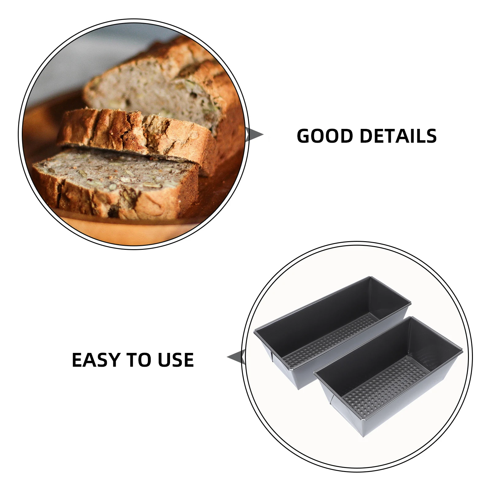 

2pcs Bread Carbon Steel Nonstick Cake Molds Toast Baking Tools Household DIY Kitchen Toast Molds Gadgets Bakeware