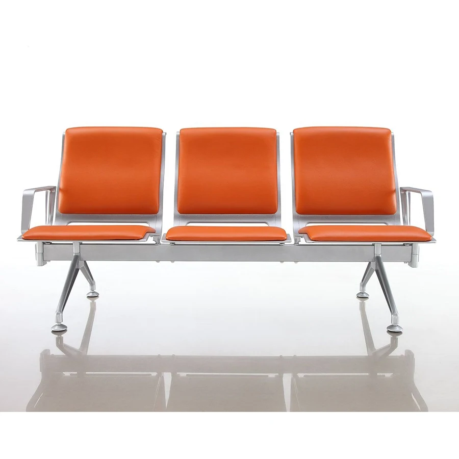 

PU Pad Waiting Chair Manufacturer Stainless Steel Airport Chair Waiting Room Seating
