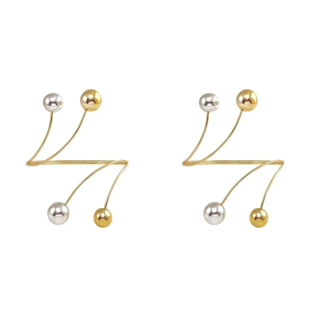 2PCS Simple Alloy Round Bead Curtain Buckle Belt Pearl Alloy Decorative Curtain Holdback Adjustable Curtain Clips Holiday Decor