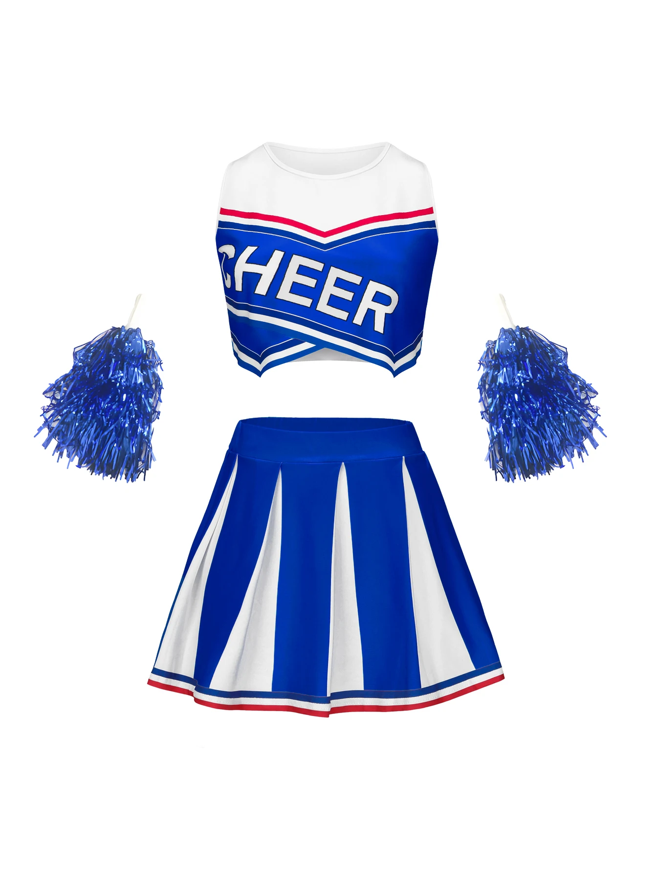 Cheerleading Uniform Sleeveless Cheer Dance Outfit Cosplay Cheerleader Performance Costume Dancewear Teamwe