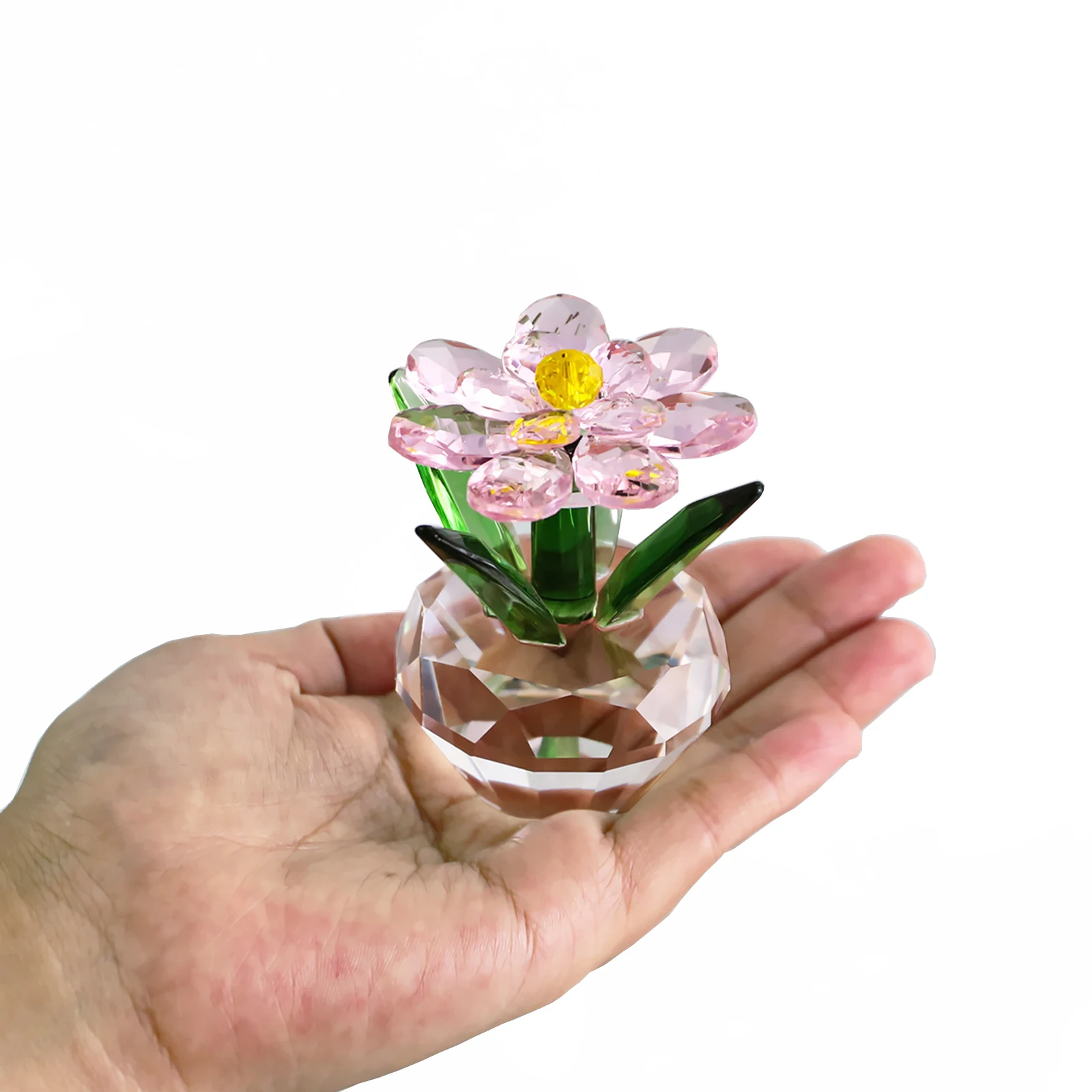 

New Creative Man-made Crystal Sunflower Ornaments Creative Bonsai Home Crafts Living Room Desktop Decorations Gifts