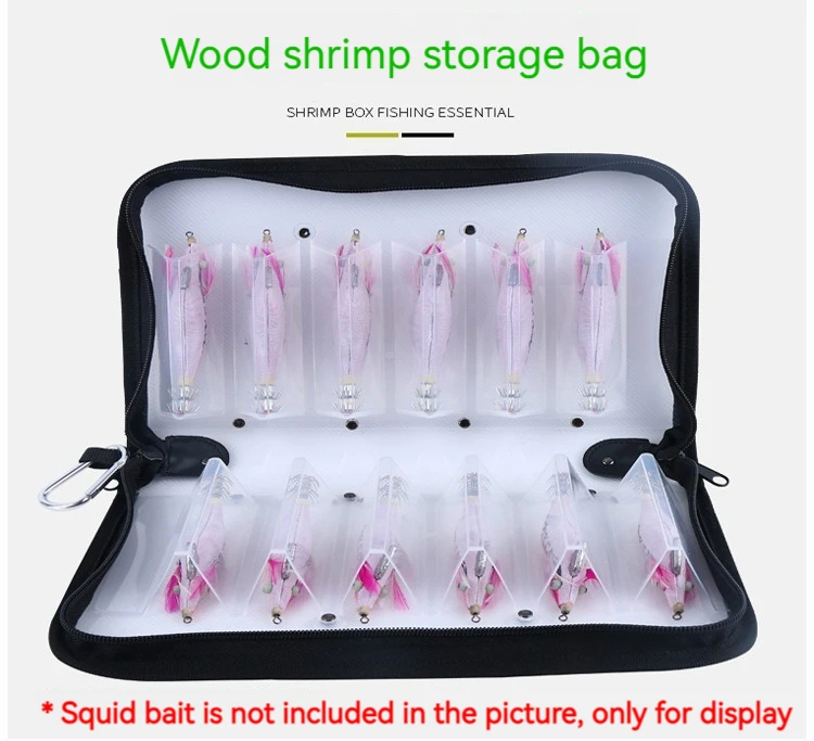 Tragbare Tintenfisch-Ködertasche, Aufbewahrungsbox für Oktopus-Egi-Haken, Schutzhülle für harte Angelköder, doppelseitige Tintenfisch-Jig-Hakentasche, Meereswerkzeug – Detail 1