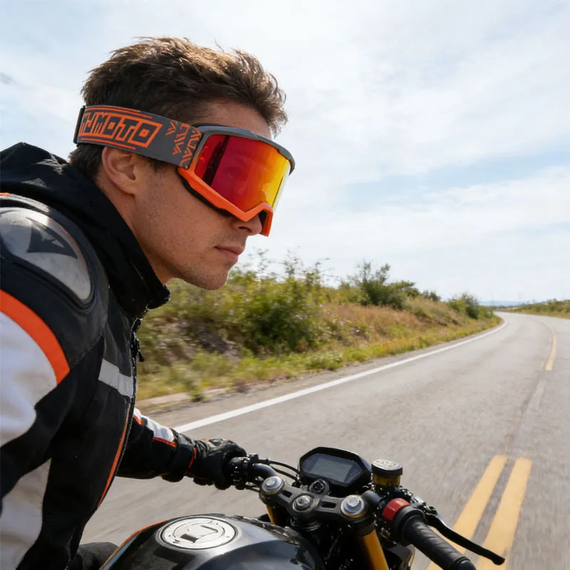 Anti-UV400 Motorbike Goggles MJMOTO Windproof Offoad Motorcycle Riding Dirt Bike Accessories for Men Helmet Wear Myopia Glasses