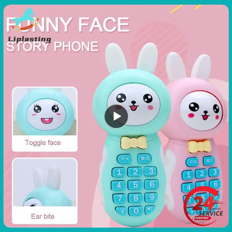 Baby Chewing Phone Early Education Cartoon Cute Funny Expression Cartoon Cute Rabbit Music Mobile Phone Educational