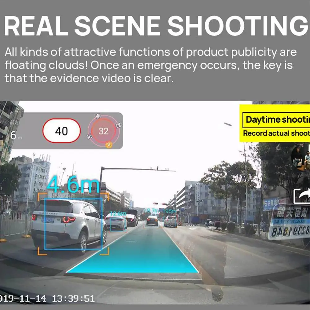 Grabadora de conducción de coche ADAS Android navegación USB Dash Cam lente gran angular Grabación en bucle videocámara nocturna