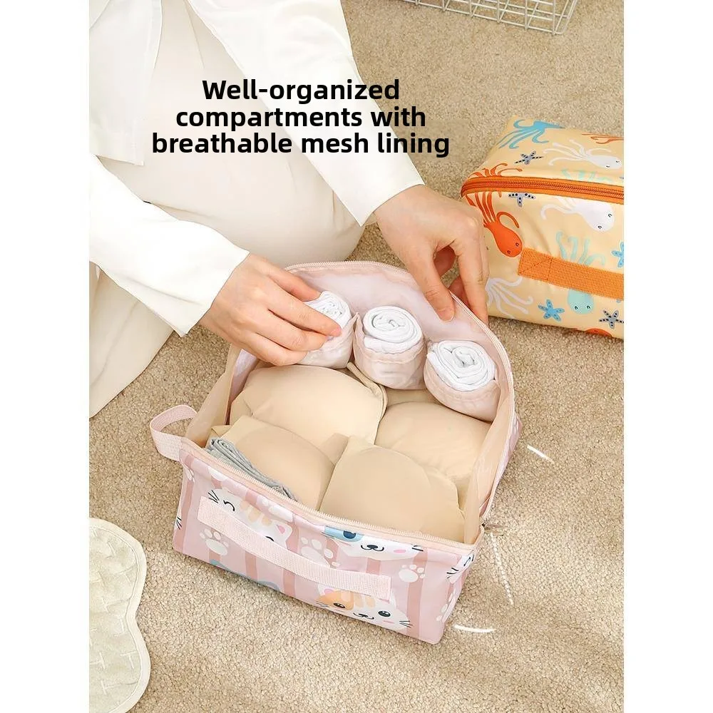 

Portable Travel Storage Bag YK Underwear Socks Bra Three-in-One Compression Bag Easy Carry Household Organizer Durable Material