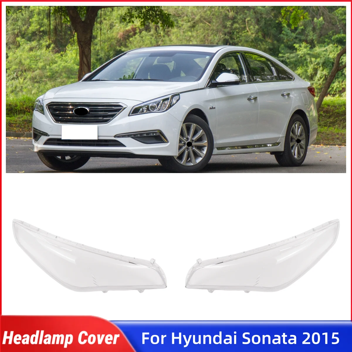 

For Hyundai Sonata 2015 Car Acccessories Front Lamp Glass Glass Shell Car Front Headlight Lens Cover Lights Shell