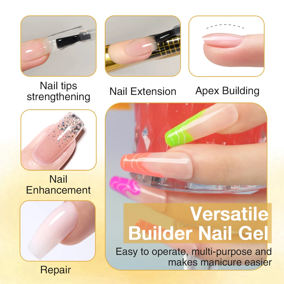 Aibevoow 15ml Five-in-One Transparent Extension Glue/Construction Glue Bottom Glue Sealing Layer Three-Pack Box