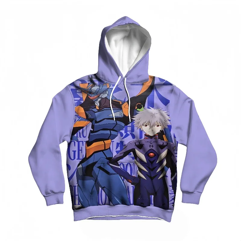 Sudadera con capucha con estampado 3D de Anime Neon Genesis Evangelion Kaworu Nagisa y EVA Unit 03 para hombre, ropa de calle informal, Top de moda