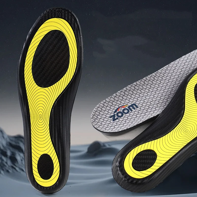 Carbon Plate Carbon Fiber Sports Flat Foot Support Breathable Sweat-absorbing Deodorizing Shock-absorbing Sports Insoles