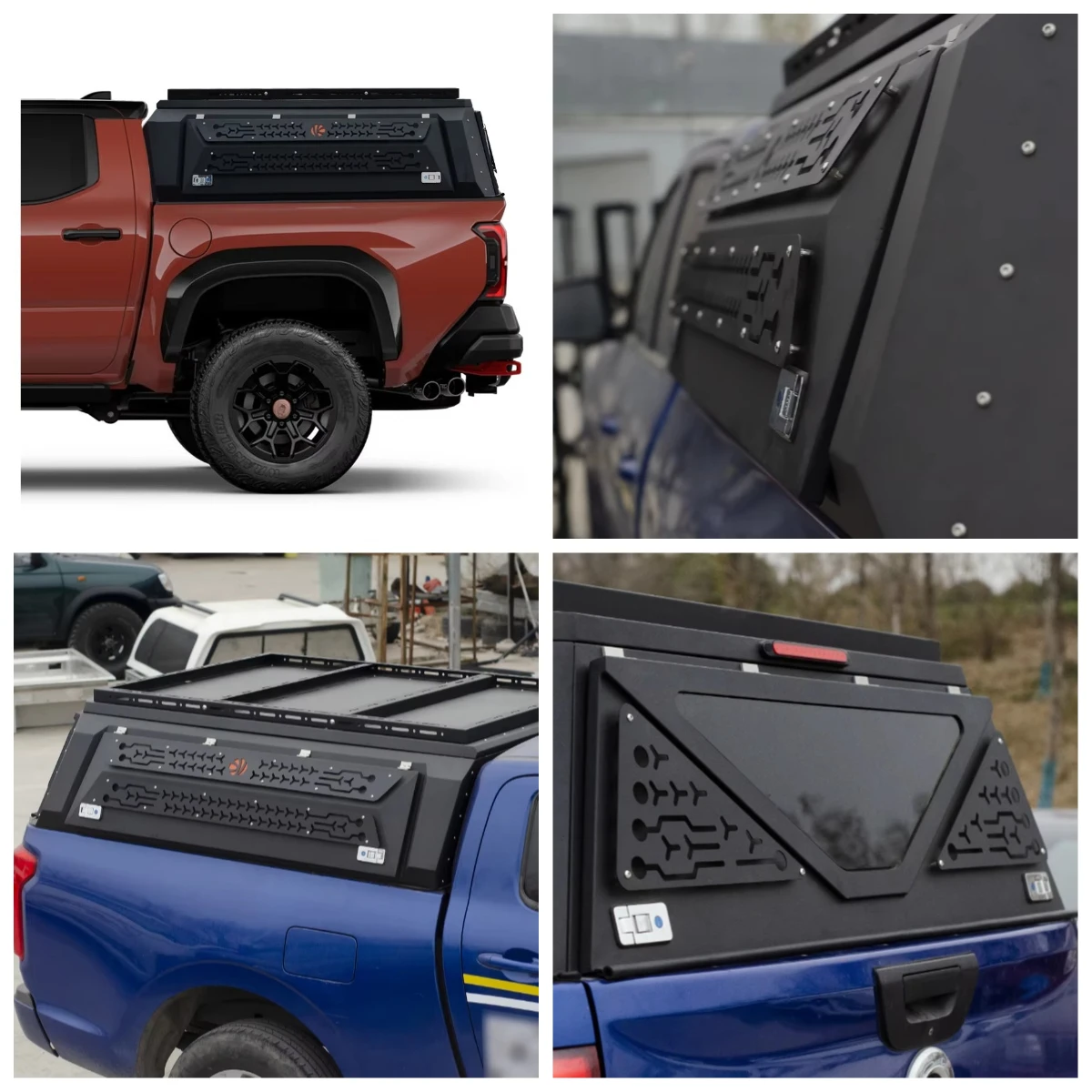 

STLF Toyotas Truck Waterproof Steel Sports Rear Trunk Canopy Topper Camper Hardtop With Locking Function