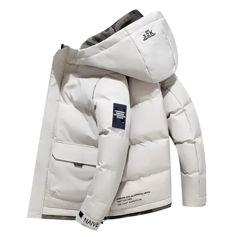 

Thi Warm Men's Parka Jaet Winter Casual Outwear Long Sle Baseball Collar Durable Other Filling Youthful Trend