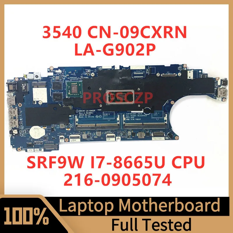 CN-09CXRN 09CXRN 9CXRN For Dell 3540 Laptop Motherboard EDC50 LA-G902P With SRF9W I7-8665U CPU 216-0905074 100% Full Tested Good