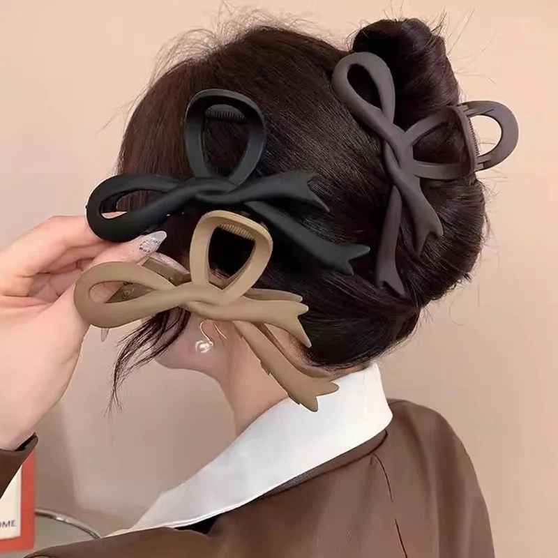 13CM Matte Haarspangen Vintage Schleifen-Haarklammern Krabben-Haarspangen Haarschmuck für Frauen Haar-Accessoires Haarspangen