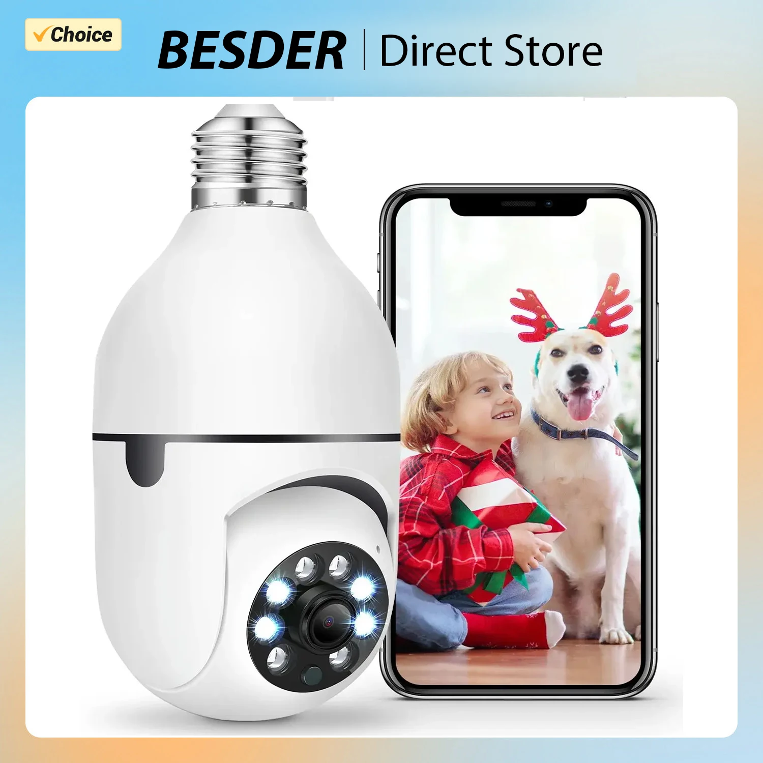 

BESDER 2MP IP WiFi Camera Wireless Baby Monitor AI Tracking Video Surveillance Camera Mini Indoor CCTV Security Camera ICSEE APP