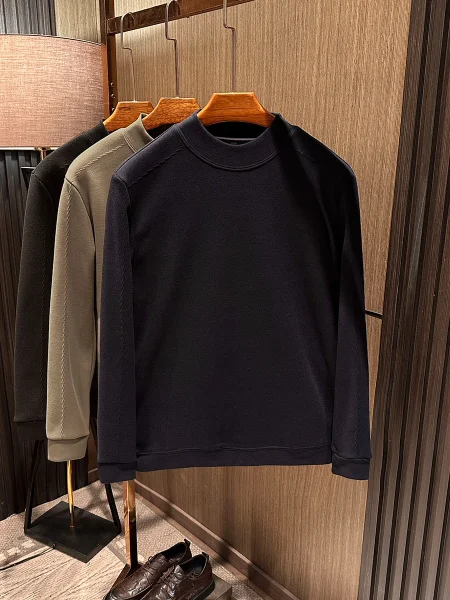 

Thiened двусторонняя бархатная мужская футболка Long Sve Fce-Lined Mid-Ne, толстовка Base irt Busin Gentleman Sle