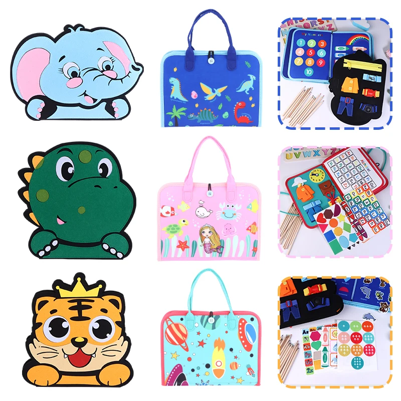 

Фетровая обучающая доска для малышей, игрушка Монтессори, занятая доска, сенсорная доска для детей, раннее образование, обучающие игрушки для мелкой моторики