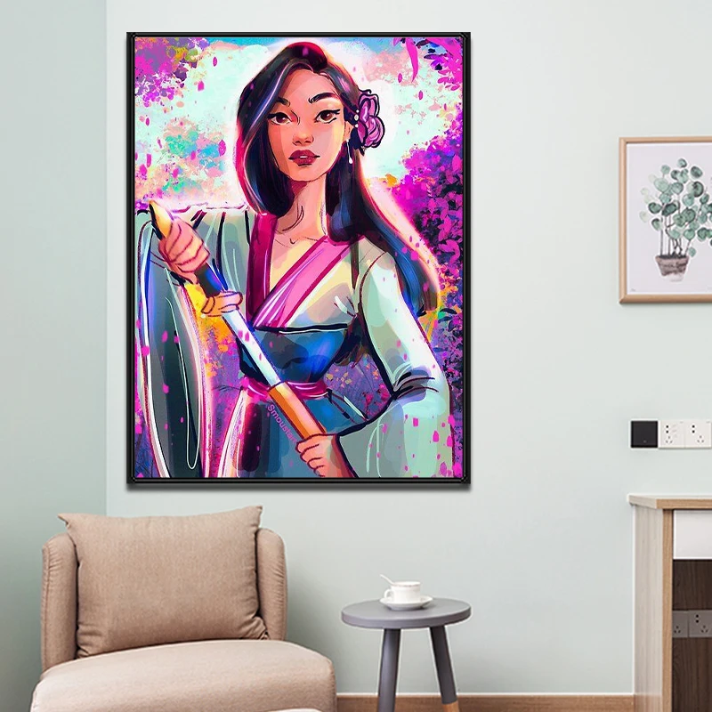 Disney Cartoon Characters 5D Diamond Painting Mulan Full Square Round Drill Rhinestones Picture Home Decor