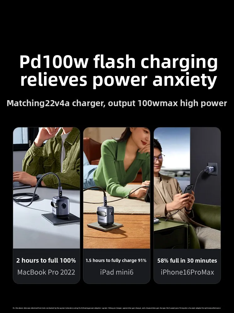 L509 Weaving Material Type-C USB-C PD100W Fast Charging Data Cable for Tablets