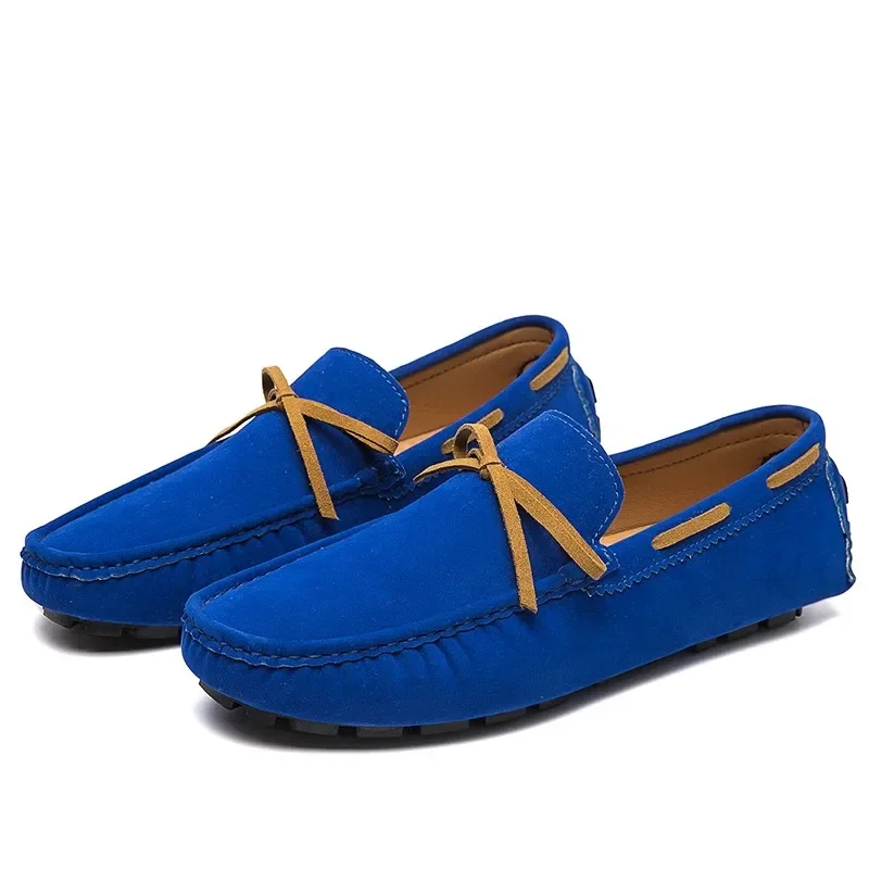 Luxury Men Loafers Soft Moccasins Summer Shoes Man High Quality Mens Shoes Casual Suede Genuine Leather Driving Flats Size 35-48