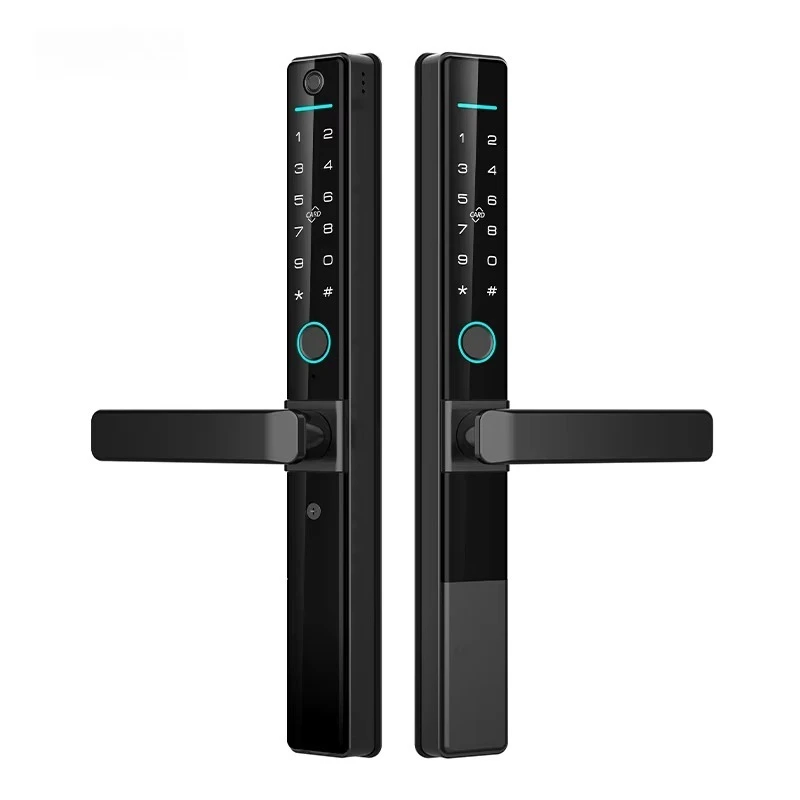 Smart Door Locks Double Sided Fingerprint Recognition IP65 Waterproof with TUYA App Remote Control Peephole Fingerprint Code Car
