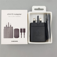 Samsung 45W UK Charger S25 S24 S23 Ultra Super Fast Charging Usb Type C 5A Cable PD PPS Quick For Galaxy S21 S20 FE Note20 Ultra