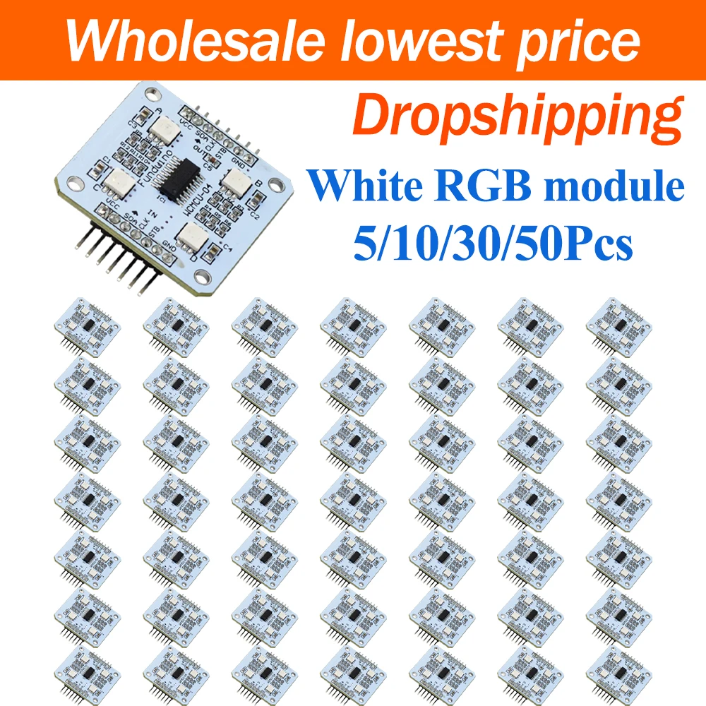 5/10/30/50Pcs White RGB Module 74HC595 Controlled 4 Channel RGB LED Display 5V Working Voltage For Single Chip Microcontroller