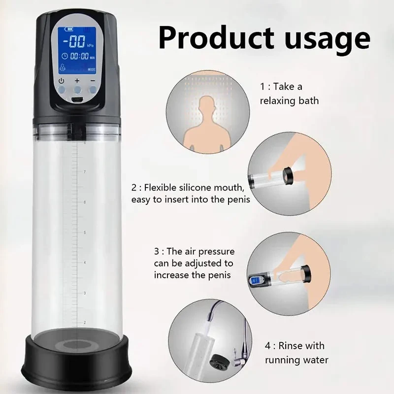 Pompe à pénis sous vide électrique pour hommes, jouets sexuels, pompe à bite d'agrandissement, entraîneur de pénis, prolongateur de coq, éjaculation retardée, mastyellar ator