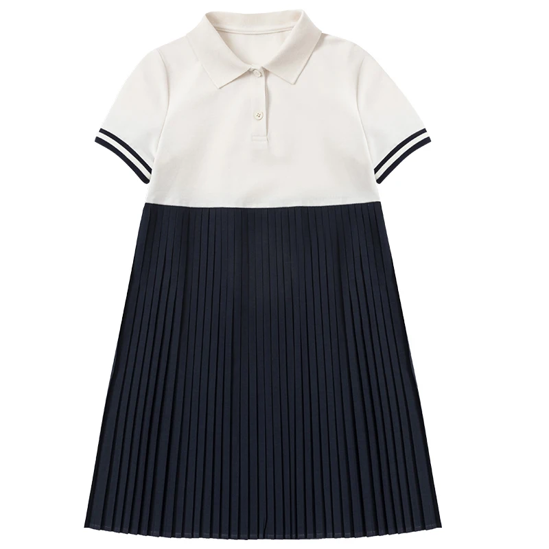 Kids Clothes Girl Kids Skirt Polo Skirt Girls College Dress Hepburn Literary Girl Summer Dress SundressDress Pleated Skirt