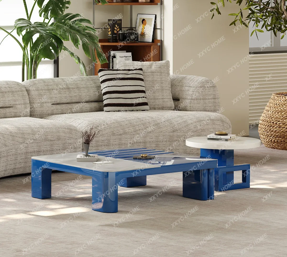 Minimalist Coffee Table Combination Natural Stone Luxury Stone Square Living Room Bedroom  New Model