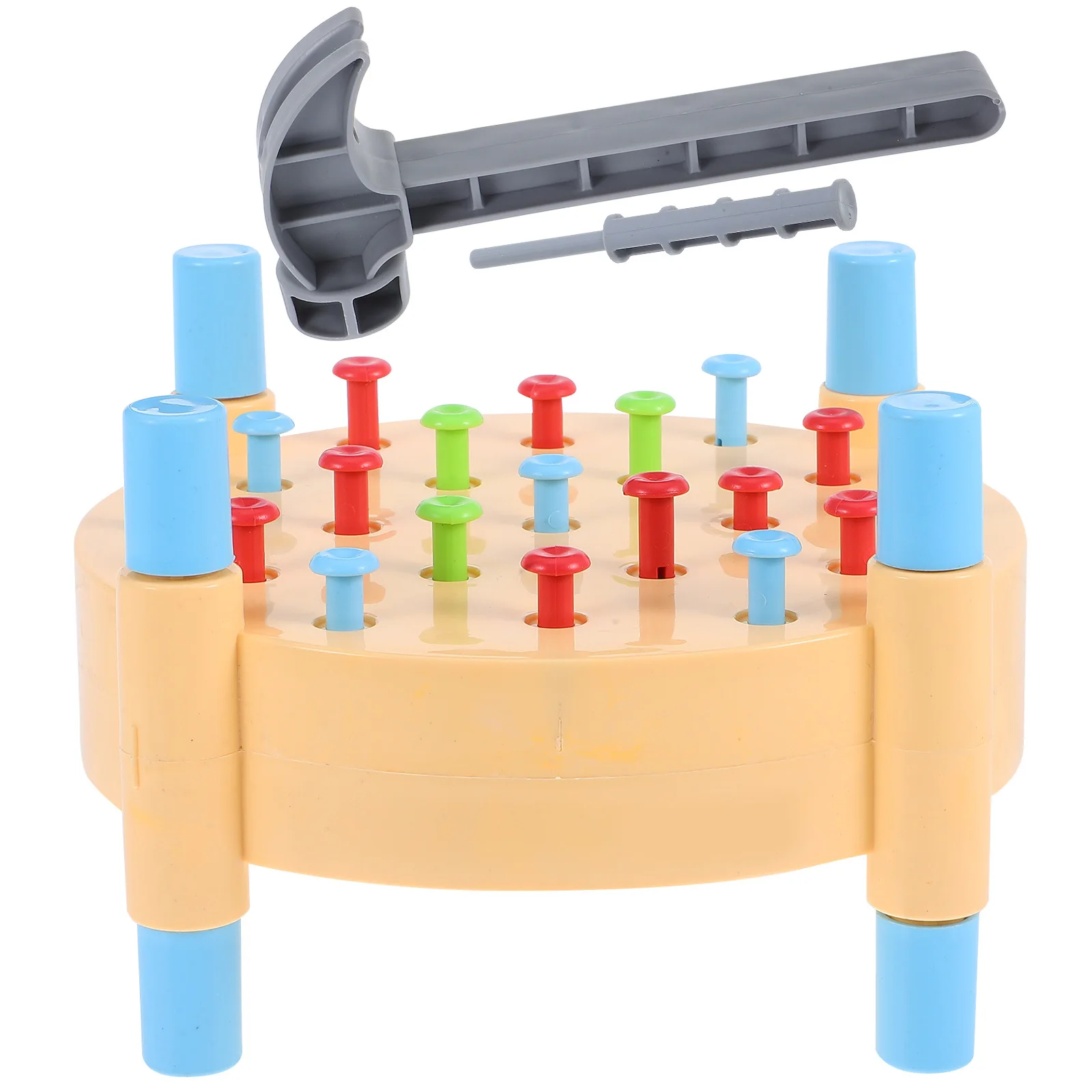 1 set 1 Set Martello Montessori in legno Colore brillante Martellante Gioco per i più piccoli Bambini Martello a perno Strumento di sviluppo delle abilità motorie fini