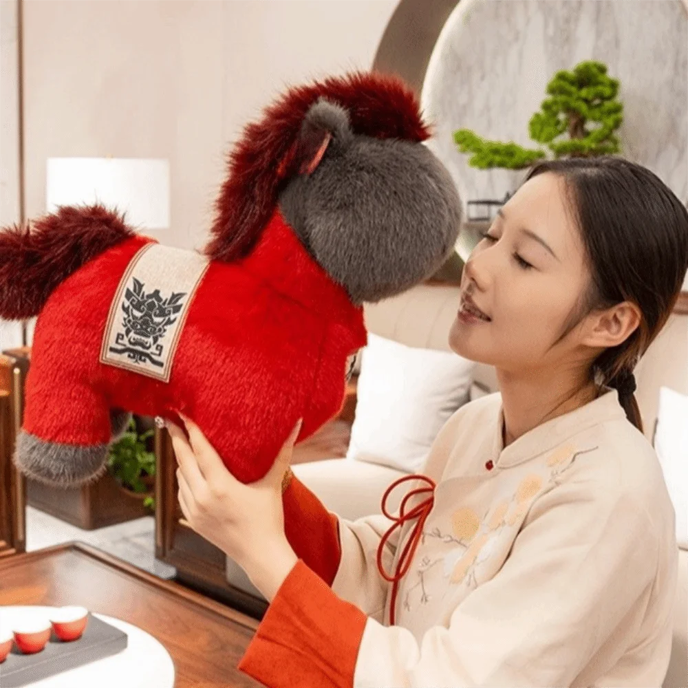 ふわふわの馬のぬいぐるみ、25cmの馬の漫画キャラクター、PP綿入り、ギフトに最適