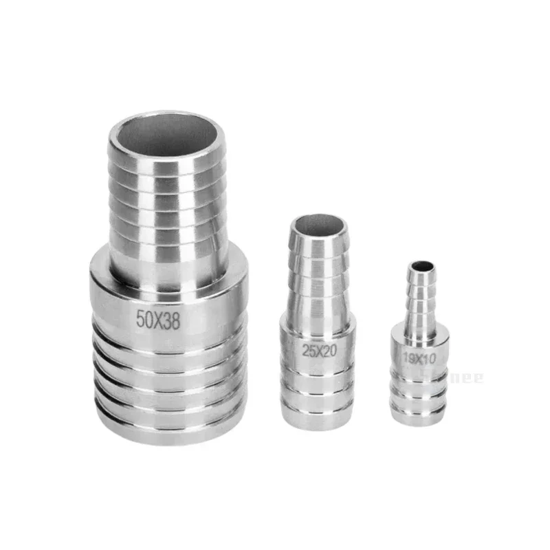 3 4 6 8 10 12 13 14 16 19 20 25 32mm Hose Barb Equal Reducing 304 Stainless Steel Pipe Fitting Pagoda Tail Barb Connector Panel