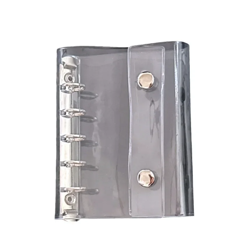 M5 Sliver Double Button Cover Transparent Loose Leaf Binder Cover Journal Sketchbook Accessories Diary Office Supplies