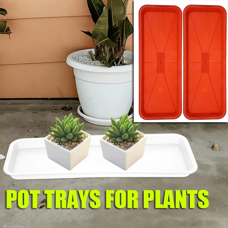 

10 Pcs Plastic Planter Tray Pots Indoor Planting Saucer Rectangle Drip Rectangular Flowerpot Planting Trays for Plants Pp Water