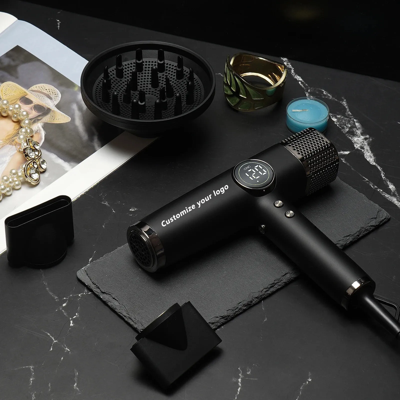 

Trending Negative Ionic Blow Dryer 110000 RPM High Speed Salon Hair Dryer With LED Display