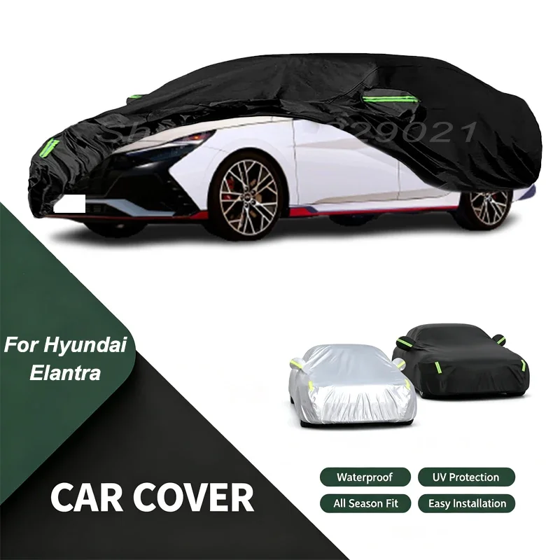Car Cover For Hyundai Elantra Waterproof Dustproof Outdoor Protection,UV Snow Sun Resistant Auto Exterior Cover Car Sunshade