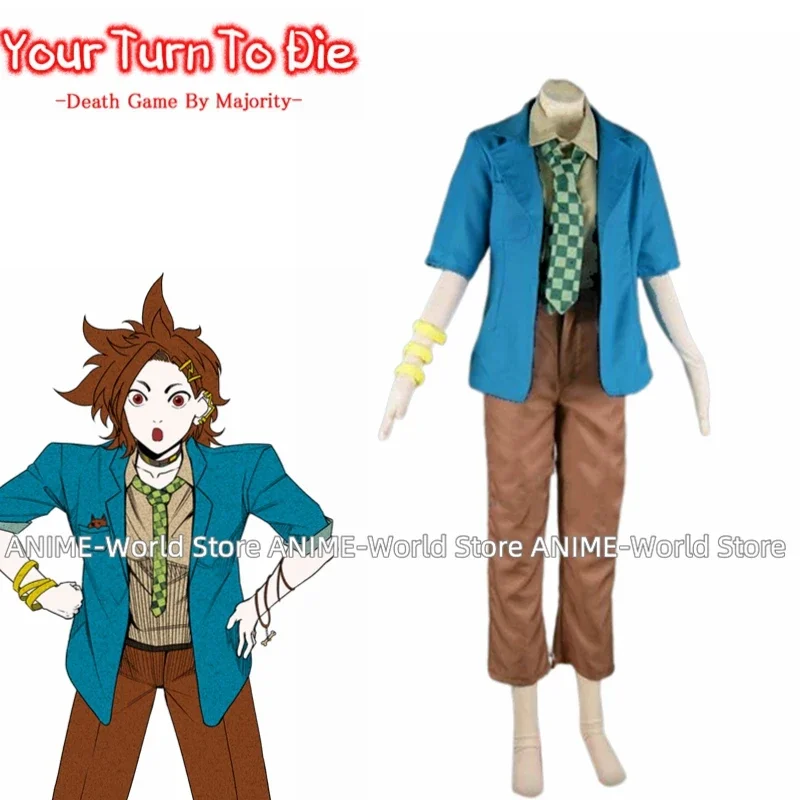 《Custom Made》Game Your Turn To Die Joe Tazuna Costume Suit Halloween Wig Christmas Costume Any Size