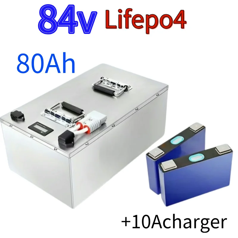 

Batterie au lithium lifepo4, 84V, 80Ah, 27S, 86.4V, BMS pour alimentation 8000W Sicile EV, nettoyeur de sol pour camping-car, ch