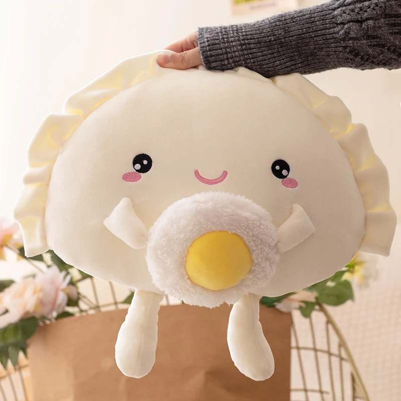 New Stuffed Shrimp Egg Dumplings Toys Expression Pendant Kawaii Supper Soft Throw Pillow Girls Boys Gifts Cartoon Dolls Decor