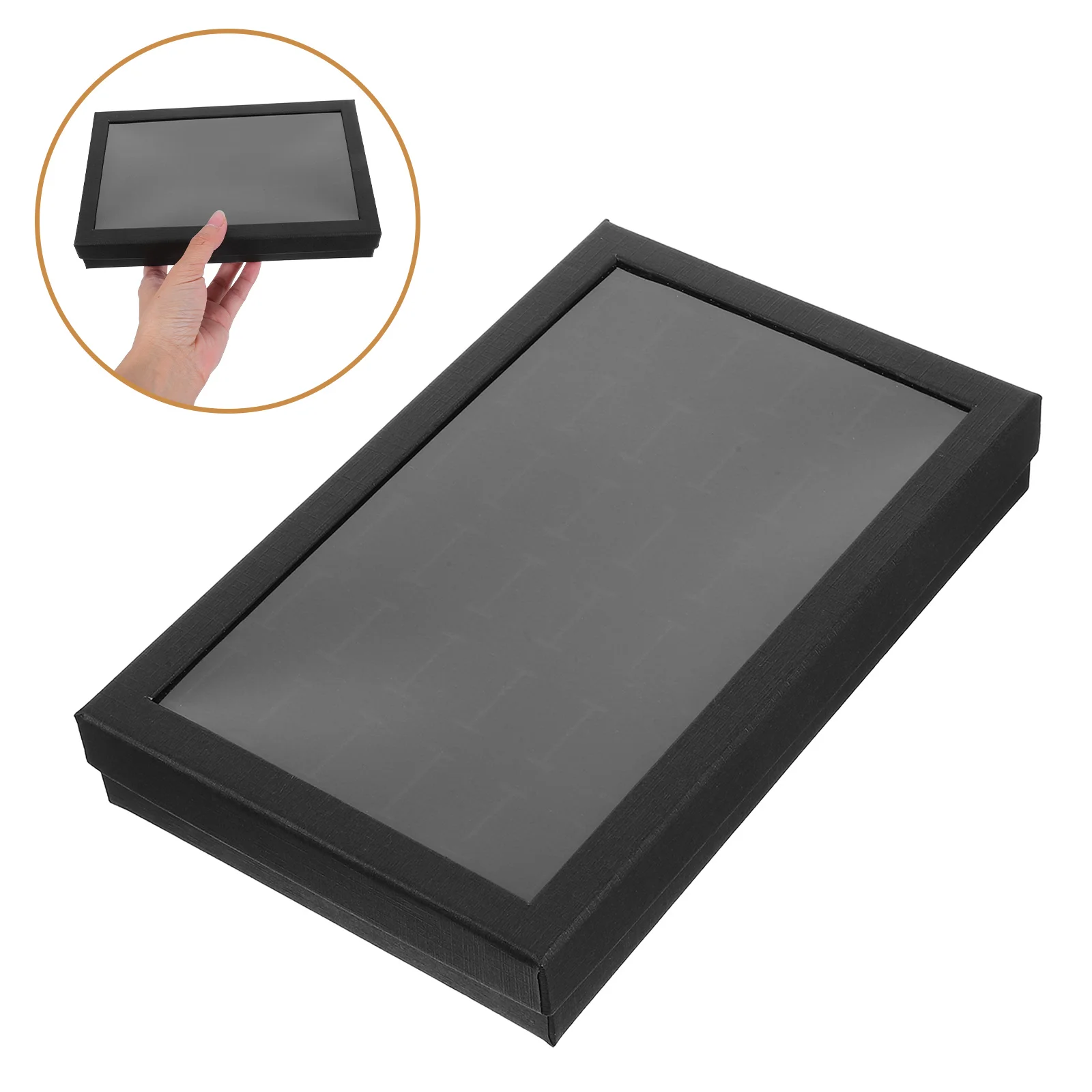 

Ring Box PVC Window Jewelry Organizer for Rings Stud Earrings Display Personal Collection Travel Jewelry Storage Case