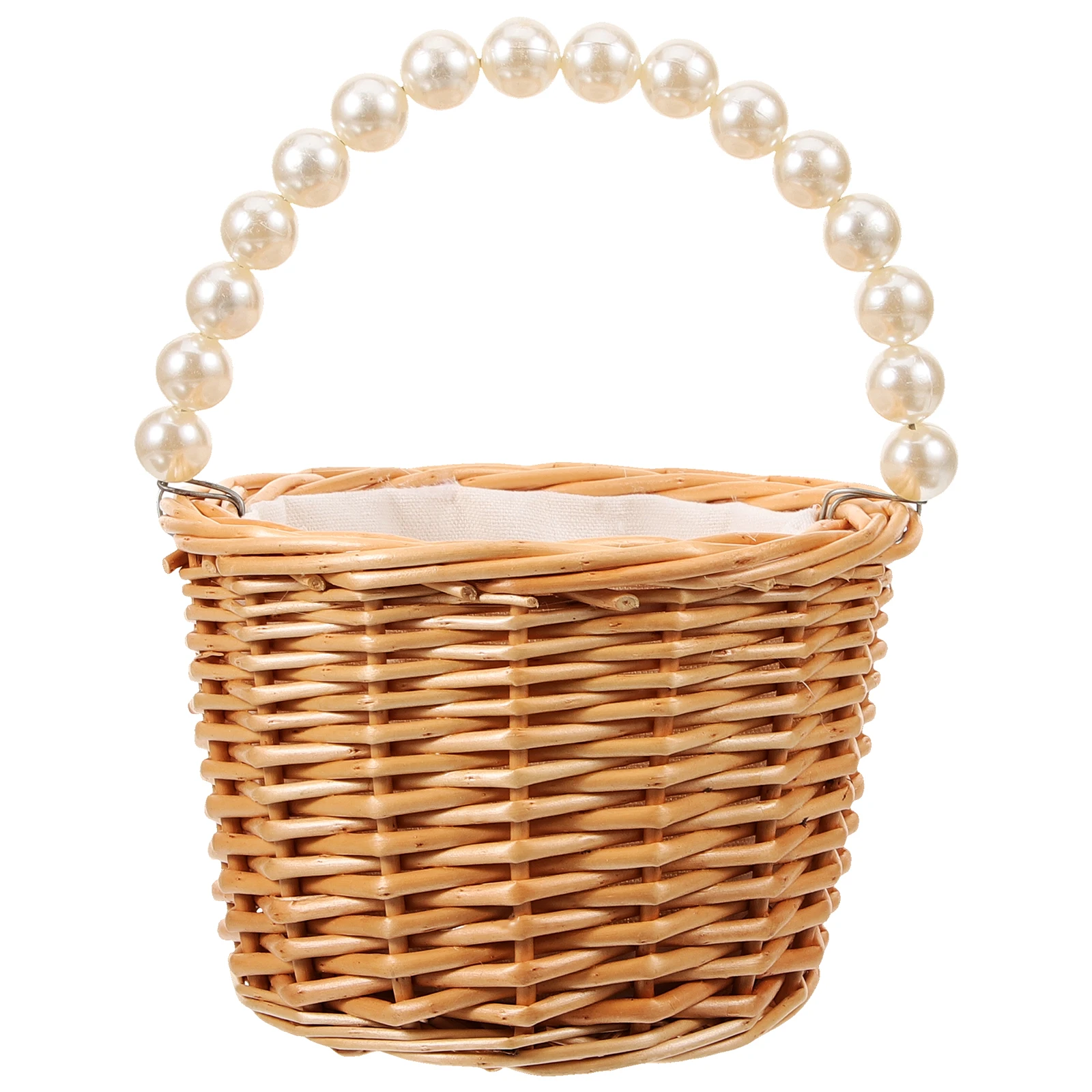 

Pearl H Basket 15cm Wicker Storage Gift Flower Girl Basket H Elegant Design Durability Versatile Household