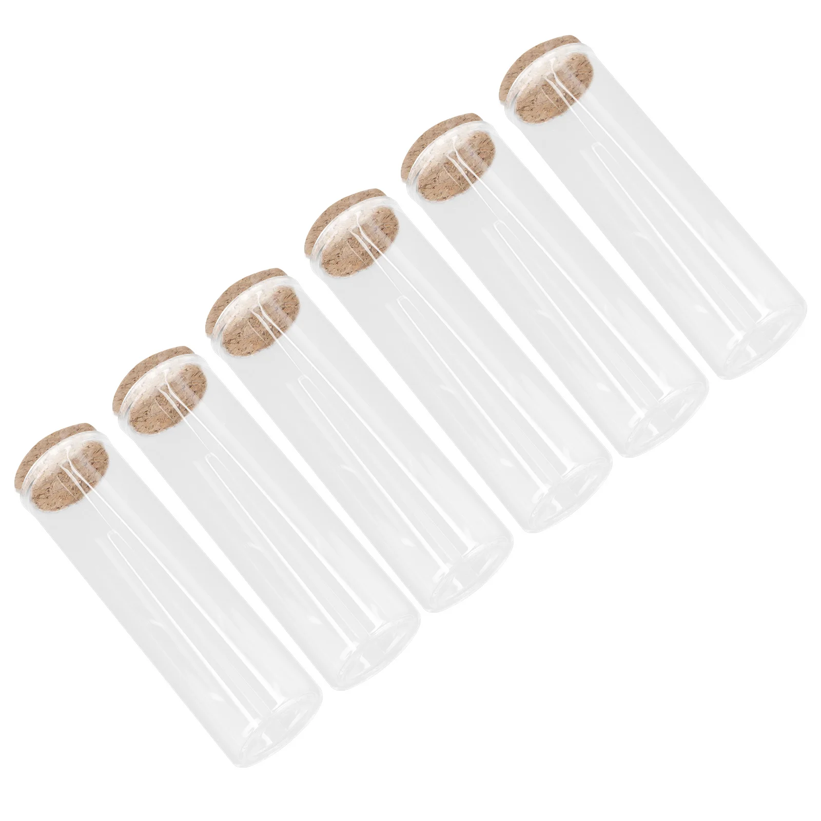 

6pcs Glass Test Tubes Cork Stoppers Transparent Bottles Diy Decor Packaging Sand Potpourri Jelly Balls Acrylic Rocks Gemstone