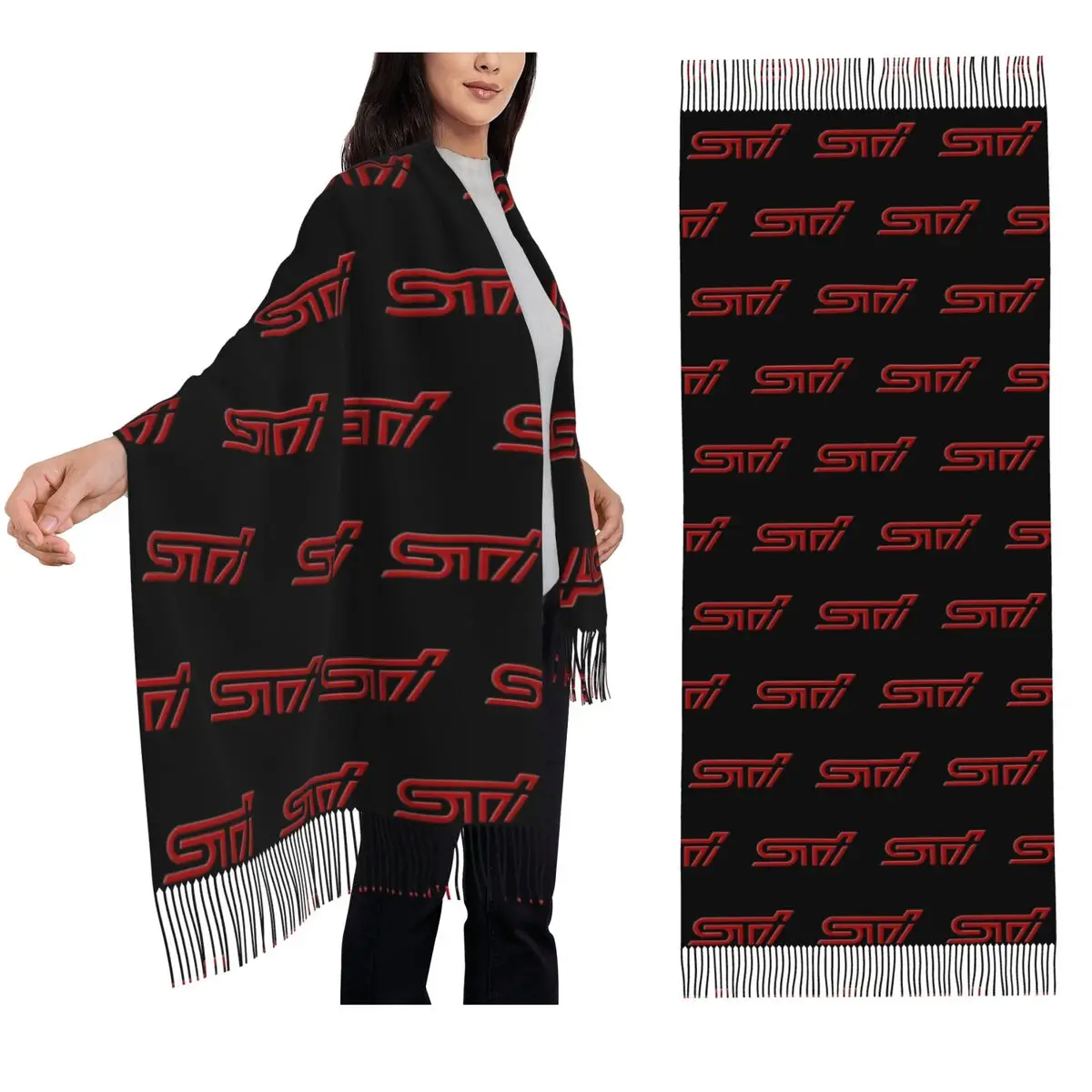

Subaru STI Car Scarf Tassel Scarves for Women Soft Warm Shawls and Wraps Large Fall Winter Shawl Wrap
