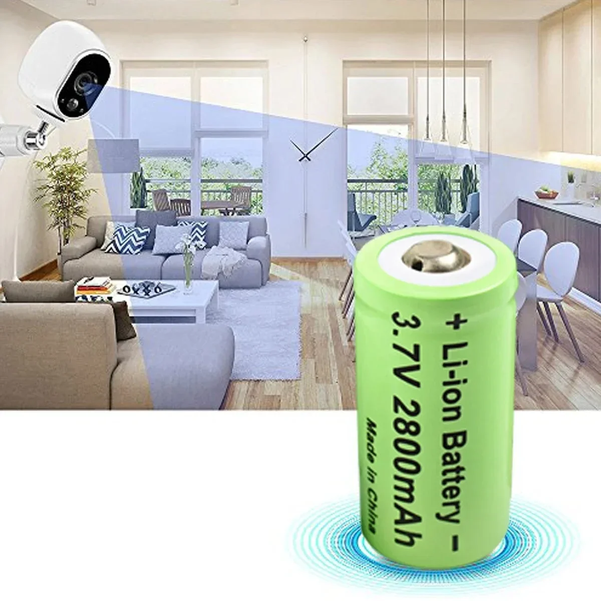 3.7 فولت 2800 مللي أمبير CR123A بطارية ليثيوم أيون قابلة للشحن 16340 مع شاحن USB لمصباح LED ، ضوء الطوارئ للسفر في الهواء الطلق