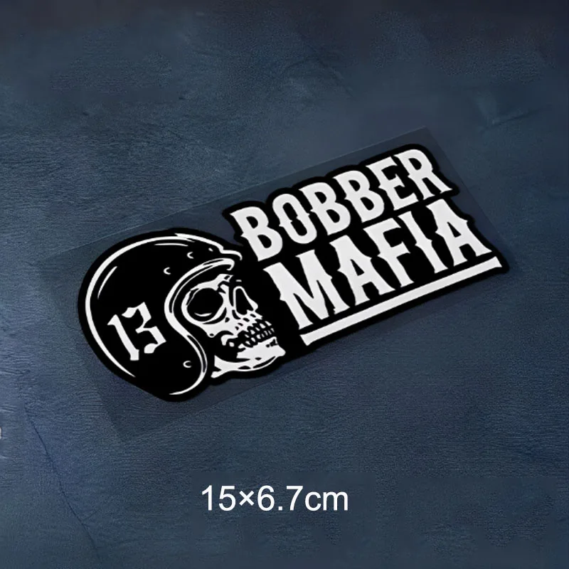 BOBBER MAFIA ملصقات الدراجات النارية الرجعية خوذات المحرك زخارف خزان الوقود الشارات مقاوم للماء عاكس Pegatinas