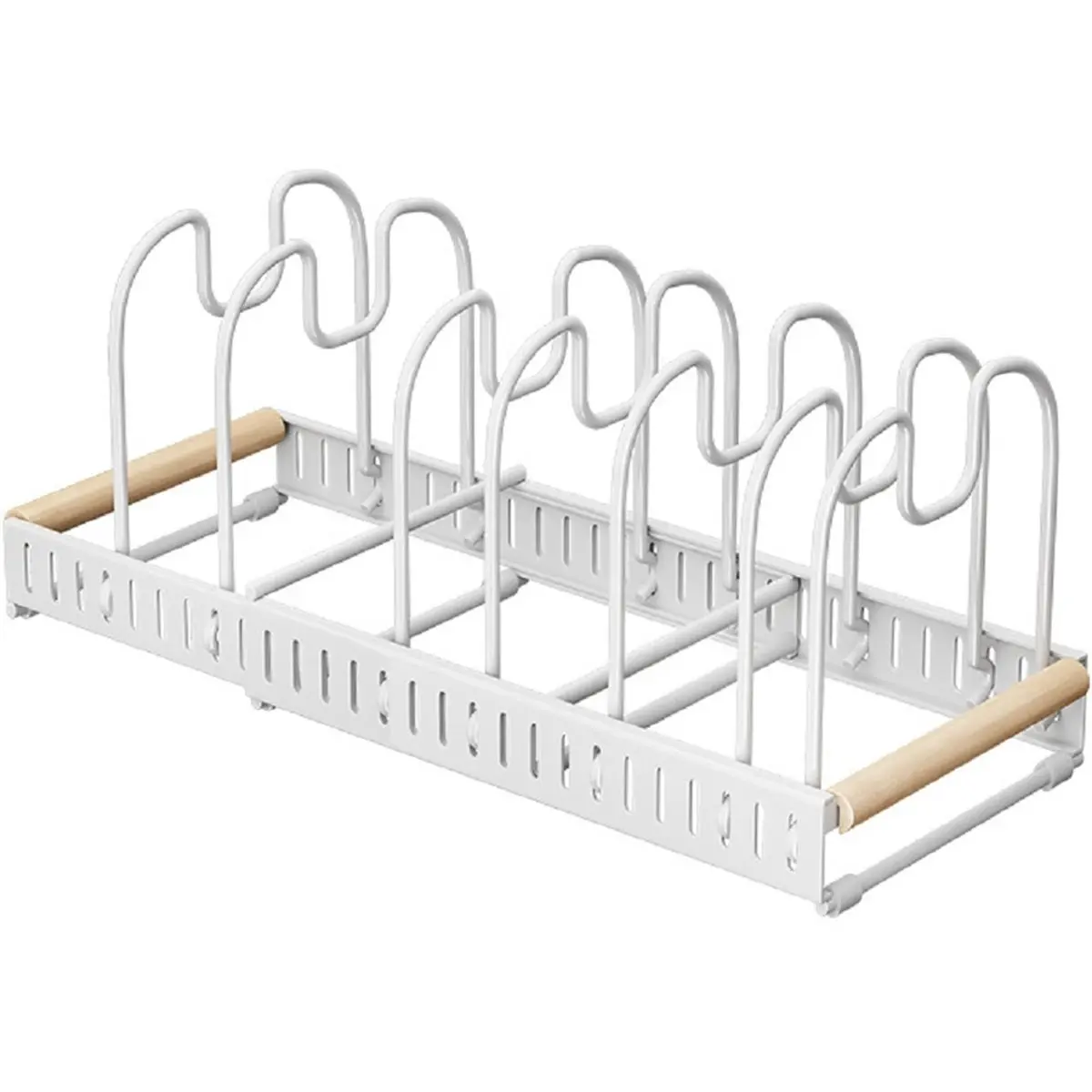 A1255K Lid Organizers Inside Cabinet Extendable Adjustable Shelf Pot Pan Organizer for Kitchen Pantry Garage Laundry Home B SUMM